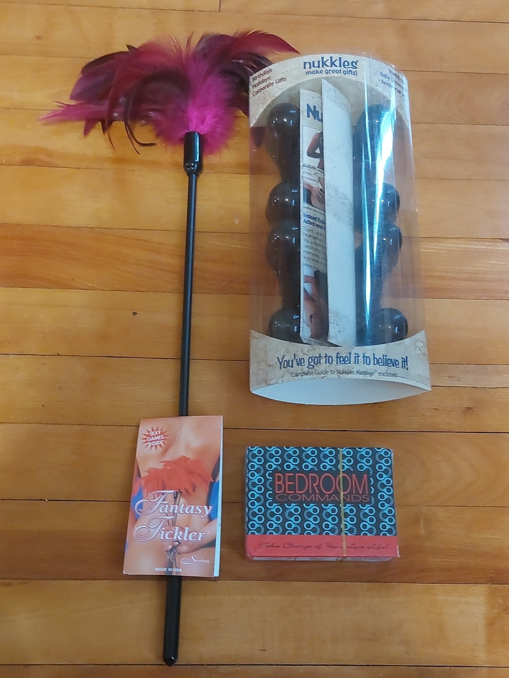 NIB Romantic Couples Gift Bundle: Nukkles Massager, Sealed Bedroom Commands Game
